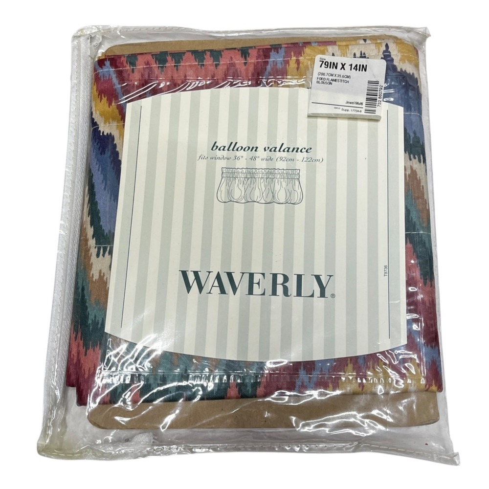 Waverly Southwestern Flamestitch Balloon Valance Jewel Cottagecore Cabincore